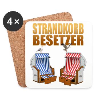 Strandkorb Besetzer - Untersetzer (4er-Set) - Weiß - Vorne