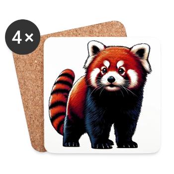 Kleiner Panda - Untersetzer (4er-Set) - Weiß - Vorne