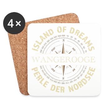 Island of Dreams - Wangerooge - Untersetzer (4er-Set) - Weiß - Vorne