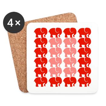 ELEFANT - Untersetzer (4er-Set) - Weiß - Vorne