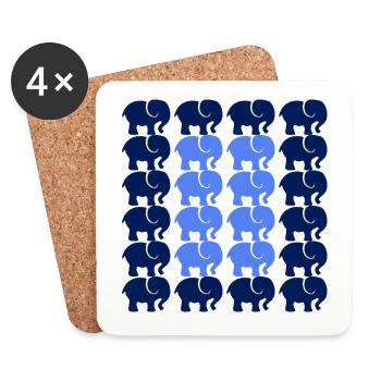 ELEFANT - Untersetzer (4er-Set) - Weiß - Vorne