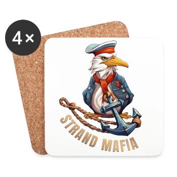 Seefahrer Adler mit Anker - Untersetzer (4er-Set) - Weiß - Vorne