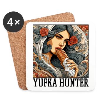 Yufka Jäger Kebab Geschenk - Untersetzer (4er-Set) - Weiß - Vorne
