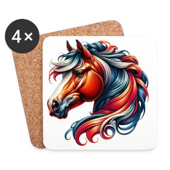 Cheval - Dessous de verre (lot de 4) - blanc - Devant