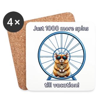 Hamster s Vacation Countdown - Untersetzer (4er-Set) - Weiß - Vorne