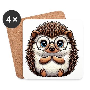 Igel - Untersetzer (4er-Set) - Weiß - Vorne
