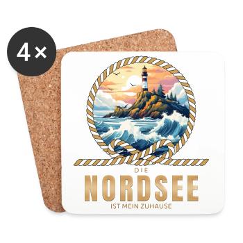 Die Nordsee ist mein Zuhause - Untersetzer (4er-Set) - Weiß - Vorne