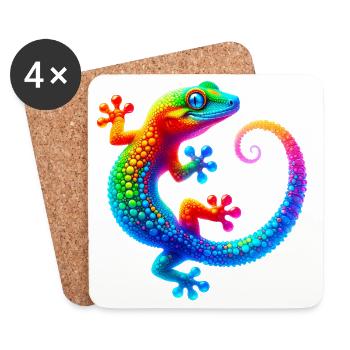 Gecko - Untersetzer (4er-Set) - Weiß - Vorne