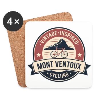 Mont Ventoux Vintage Cycling Badge - Coasters (set of 4) - white - Front