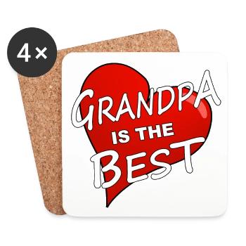 GRANDPA IS THE BEST - Untersetzer (4er-Set) - Weiß - Vorne