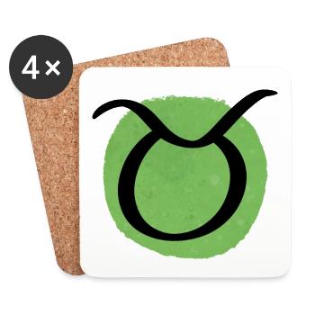 Zodiac sign Taurus - Coasters (set of 4) - white - Front
