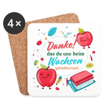 Danke das du uns beim Wachsen geholfen hast! - Untersetzer (4er-Set) - Weiß - Vorne