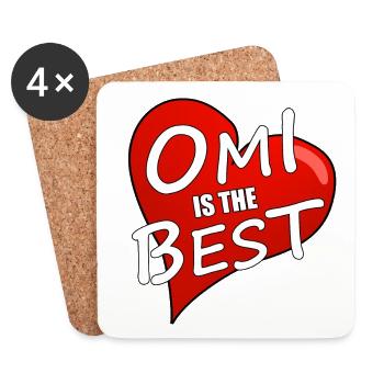 OMI IS THE BEST - Untersetzer (4er-Set) - Weiß - Vorne