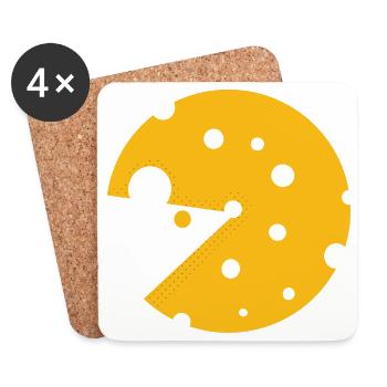 Du fromage ou une souris dans cette illusion d’optique amusante - Dessous de verre (lot de 4) - blanc - Devant