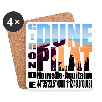 LA DUNE DE PILAT GIRONDE NOUVELLE AQUITAINE - Dessous de verre (lot de 4) - blanc - Devant