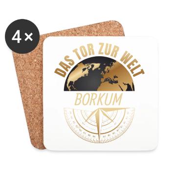 Das Tor zur Welt - Borkum - Untersetzer (4er-Set) - Weiß - Vorne