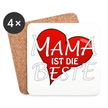 MOM IS THE BEST - Coasters (set of 4) - white - Front