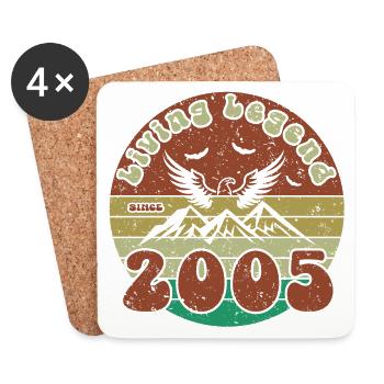 19e anniversaire Légende vivante depuis VIN 2005 - Dessous de verre (lot de 4) - blanc - Devant