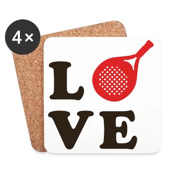 LOVE padel - Coasters (set of 4) - white - Front