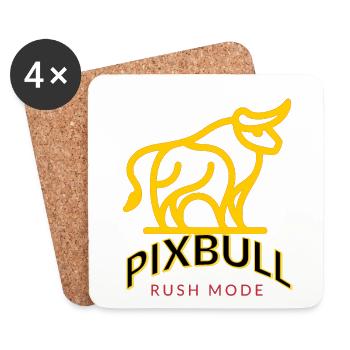 PIXBULL - Gaming & Streetwear Bull - Coasters (set of 4) - white - Front