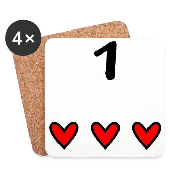 1. 1 Jahr. 1. JUBILÄUM. 1-JÄHRIGES JUBILÄUM - Untersetzer (4er-Set) - Weiß - Vorne