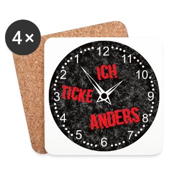 uhr - Untersetzer (4er-Set) - Weiß - Vorne