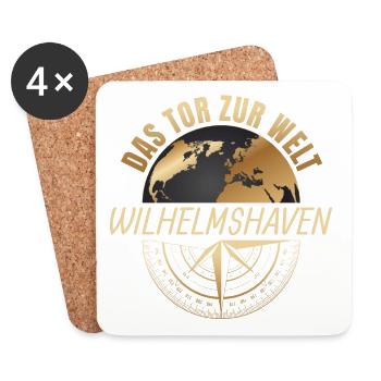 Das Tor zur Welt - Wilhelmshaven - Untersetzer (4er-Set) - Weiß - Vorne