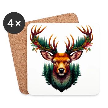 Deer - Coasters (set of 4) - white - Front