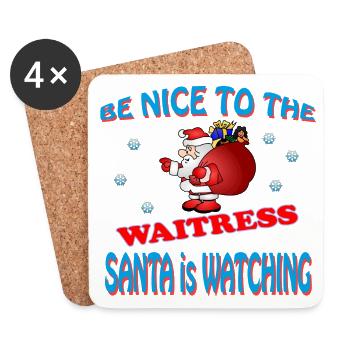 SANTA WAITRESS - Untersetzer (4er-Set) - Weiß - Vorne