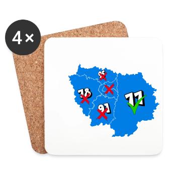 Ile de France Region - Untersetzer (4er-Set) - Weiß - Vorne