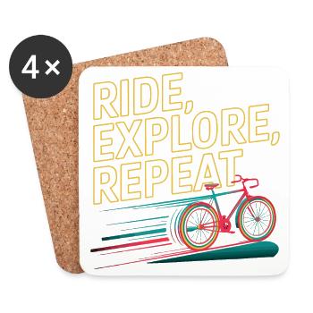 Ride Explore Repeat - Coasters (set of 4) - white - Front
