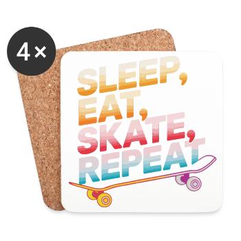 Sleep Eat Skate Repeat - Coasters (set of 4) - white - Front