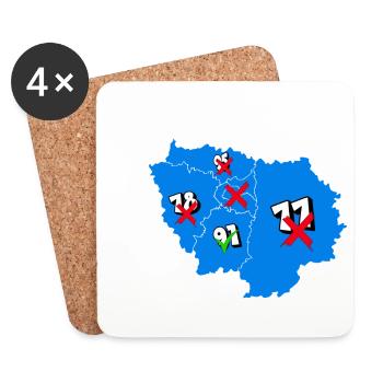 Région île de france - Dessous de verre (lot de 4) - blanc - Devant