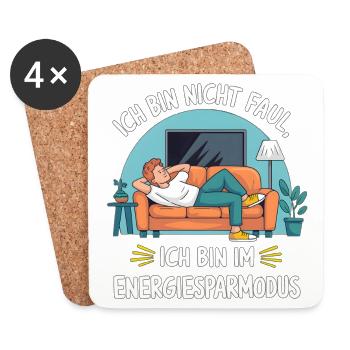 Power Saving Mode Humor Design - Coasters (set of 4) - white - Front
