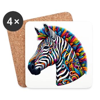Zebra - Coasters (set of 4) - white - Front