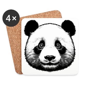 Panda - Untersetzer (4er-Set) - Weiß - Vorne