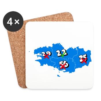 Région bretagne - Dessous de verre (lot de 4) - blanc - Devant