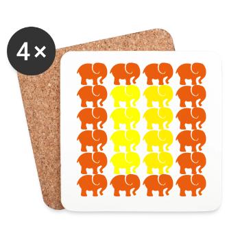 ÉLÉPHANT - Dessous de verre (lot de 4) - blanc - Devant