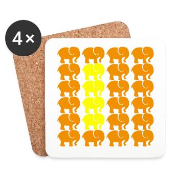 ÉLÉPHANT - Dessous de verre (lot de 4) - blanc - Devant