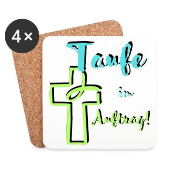 Baptême en faveur des poissons plongeons dans la croix Fête baptismale - Dessous de verre (lot de 4) - blanc - Devant