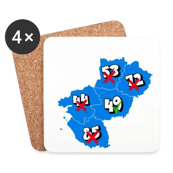 Région pays de la loire - Dessous de verre (lot de 4) - blanc - Devant
