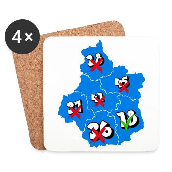 Région centre - Dessous de verre (lot de 4) - blanc - Devant