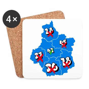 Région centre - Dessous de verre (lot de 4) - blanc - Devant