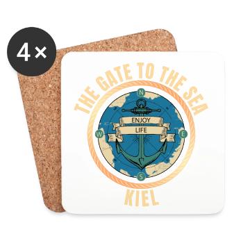 The Gate to the Sea - Kiel - Untersetzer (4er-Set) - Weiß - Vorne