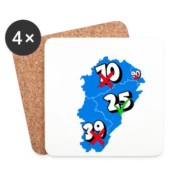 Région franche comté - Dessous de verre (lot de 4) - blanc - Devant