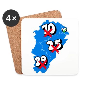 Région franche comté - Dessous de verre (lot de 4) - blanc - Devant