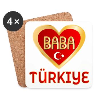 TURKISH BABA FATHER TÜRKIYE - Coasters (set of 4) - white - Front