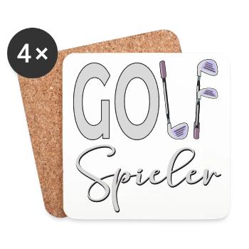GOLFSPIELER GOLFSCHLÄGER - Untersetzer (4er-Set) - Weiß - Vorne