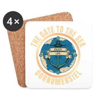 The Gate to the Sea - Dornumersiel - Untersetzer (4er-Set) - Weiß - Vorne