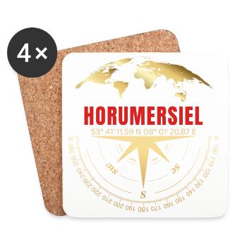 Koordinaten Horumersiel - Untersetzer (4er-Set) - Weiß - Vorne